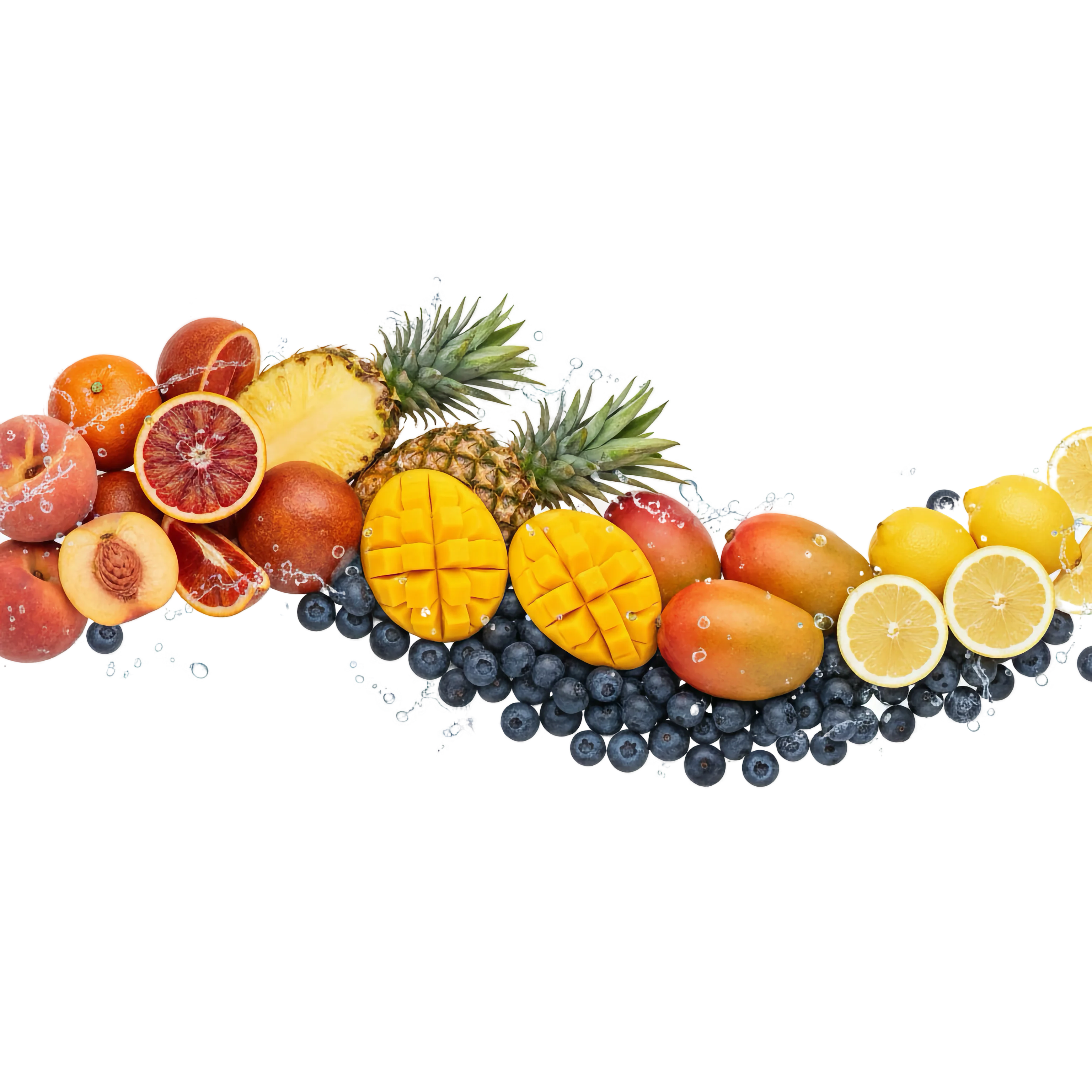 Fresh fruits wave background